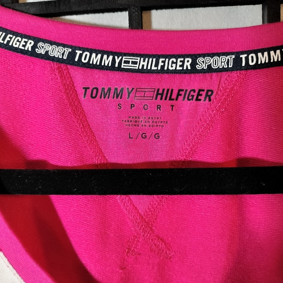 TOMMY HILFIGER SPORT Womens Pink Baby Terry Cinched Elastic Waist Short Dress L - Picture 6 of 6